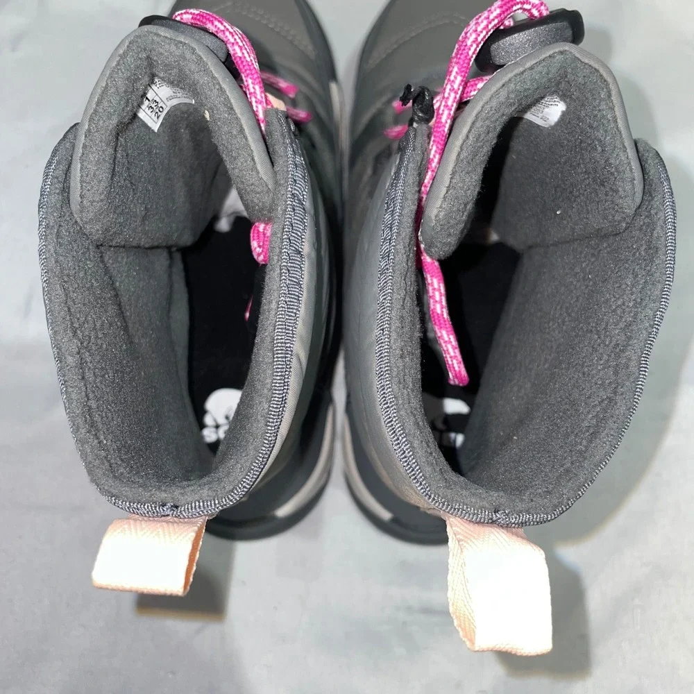 Sorel‎ Whitney II Puffy Mid Waterproof Winter Boots Kids Quarry Grey Pink 13